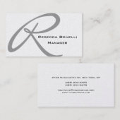 Trendy Unique Gray Monogram Business Card Visitenkarte (Vorne/Hinten)