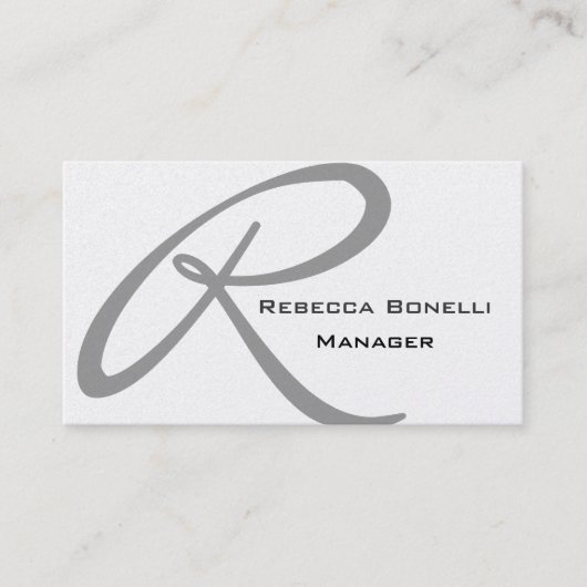 Trendy Unique Gray Monogram Business Card Visitenkarte (Vorderseite)