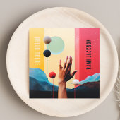 Trendy Unique Hallo Abstrakt Künstlerisch Quadratische Visitenkarte