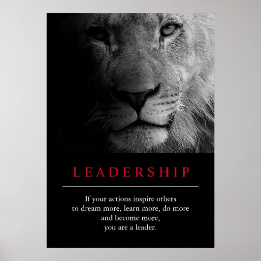 Trendy Unique Motivierend Leadership Lion Poster (Vorne)