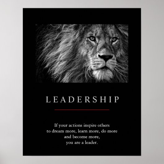 Trendy Unique Motivierend Leadership Lion Poster (Vorne)