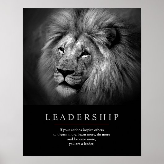 Trendy Unique Motivierend Leadership Lion Poster (Vorne)