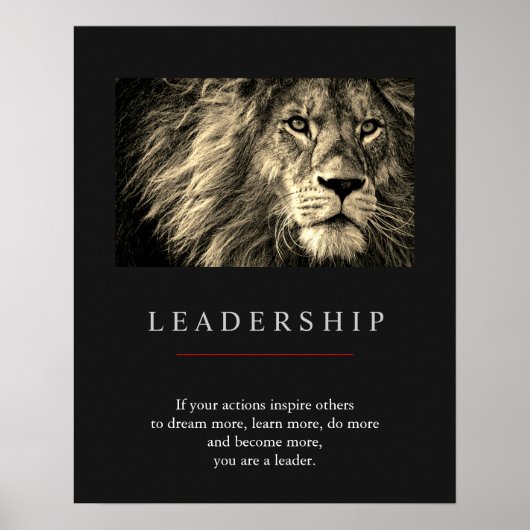 Trendy Unique Motivierend Leadership Lion Poster (Vorne)