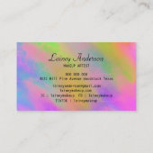 Trendy Unique Neon Pink Blue Visitenkarte (Rückseite)