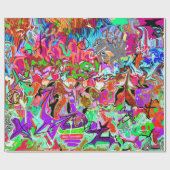 Trendy urban graffiti Party Geschenkpapier (Flach)