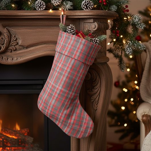 Trendy Urban Red Gray Kariert Tartan Muster Stoff