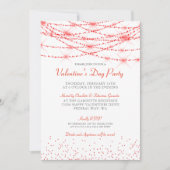 Trendy Valentine Hearts Bokeh Party Einladung (Vorderseite)