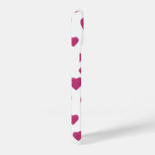Trendy Valentine Pink Glitter Hearts on White iPhone Hülle (Rechte Seite)