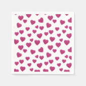 Trendy Valentine Pink Glitter Hearts on White Serviette (Vorderseite)