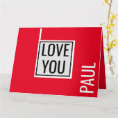Trendy Valentins I LIEBE YOU minimalistische Custo Karte (Gelbe Blume)