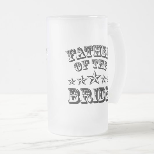 Trendy Vater der Braut Mattierte Bier-Tasse Mattglas Bierglas (VorderseiteRechts)