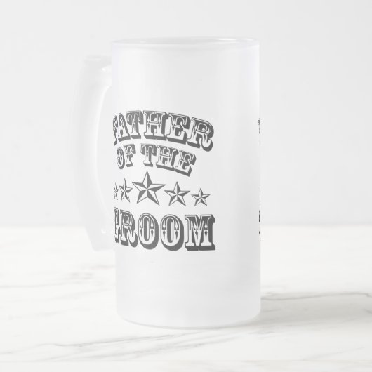 Trendy Vater der Groom Mattierte Bier-Tasse Mattglas Bierglas (Vorderseite Links)
