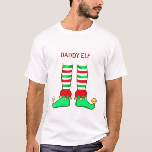 Trendy Vater Elf Weihnachten T-Shirt (Vorderseite)