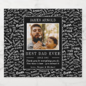 Trendy Vater in Many Languages Foto Vatertag Bierflaschenetikett (Einzelnes Label)