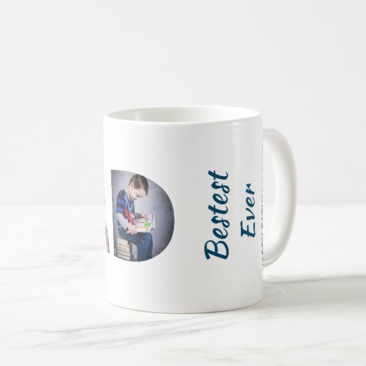 Trendy VATER Transparent Bester Vater seit 3 Fotos Kaffeetasse (VorderseiteRechts)