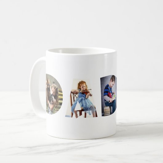 Trendy VATER Transparent Bester Vater seit 3 Fotos Kaffeetasse (Vorderseite Links)
