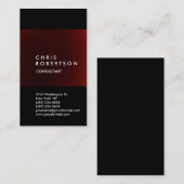 Trendy Vertical Black Strip Business Card Visitenkarte (Vorne/Hinten)