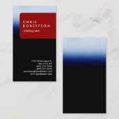 Trendy Vertical Blue Red Strip Business Card Visitenkarte (Vorne/Hinten)