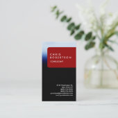 Trendy Vertical Blue Red Strip Business Card Visitenkarte (Stehend Vorderseite)