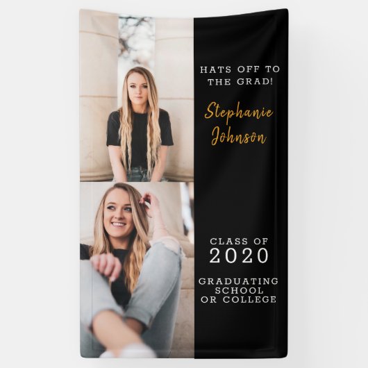 Trendy Vertical Graduate Foto Celebration Banner (Vertikal)