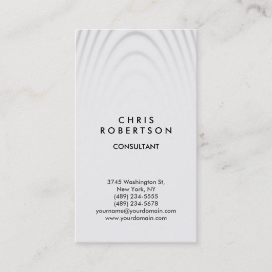 Trendy Vertical Gray Waves Muster Business Card Visitenkarte (Vorderseite)