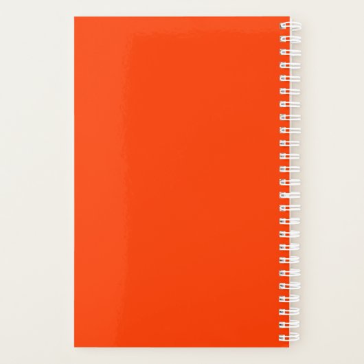 Trendy Vibrant Bold Orange Weekly Monogram 2024 Planer (Rückseite)