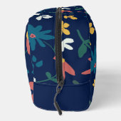 Trendy Vibrany Floral Pattern auf Blue Monogram Waschbeutel (Rechts)