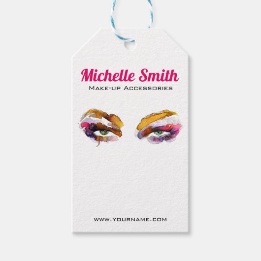 Trendy Vibrany Watercolor Eye Makeup Artist Geschenkanhänger (Vorderseite)