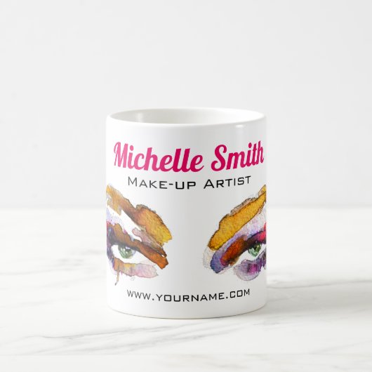 Trendy Vibrany Watercolor Eye Makeup Artist Kaffeetasse (Mittel)