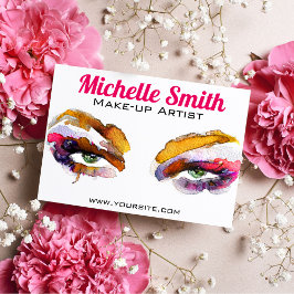 Trendy Vibrany Watercolor Eye Makeup Artist Postkarte
