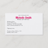 Trendy Vibrany Watercolor Eye Makeup Artist Visitenkarte (Rückseite)