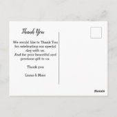 Trendy Vielen Dank, dass Sie Black Script Foto Wed Postkarte (Rückseite)