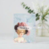 Trendy Viktorianisch Lady Vintag Danke Postkarte (Stehend Vorderseite)