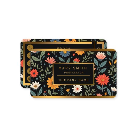 Trendy Vintag Beautiful Floral Collection Visitenkarte (Vorderseite/Rückseite Beispiel)