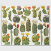 Trendy Vintag Cactus Pattern Geschenkpapier (Flach)