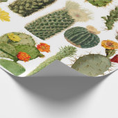 Trendy Vintag Cactus Pattern Geschenkpapier (Ecke)