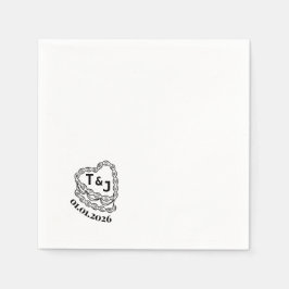 Trendy Vintag cake Initial Serviette