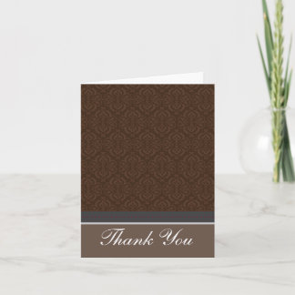 Trendy Vintag Chocolate Damask Danke Karte