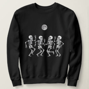 Trendy Vintag Funny Dancing Skeletthalle Sweatshirt