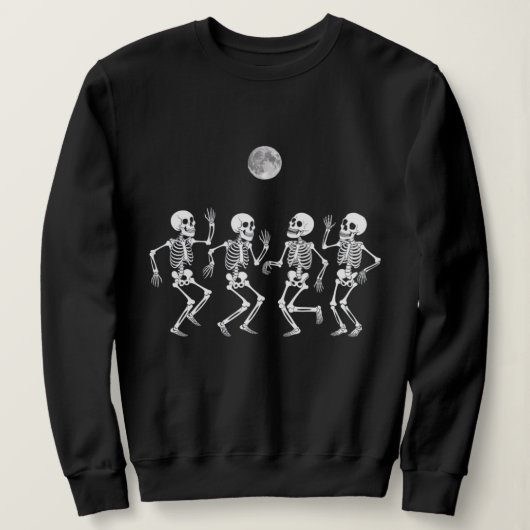 Trendy Vintag Funny Dancing Skeletthalle Sweatshirt (Design vorne)