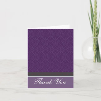 Trendy Vintag Lila Damask Danke-Card Dankeskarte