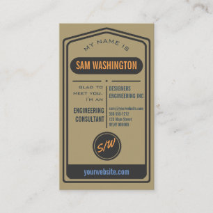 Trendy Vintag Typografie Custom Template Kraft Visitenkarte