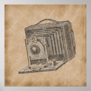 Trendy Vintage Camera Poster