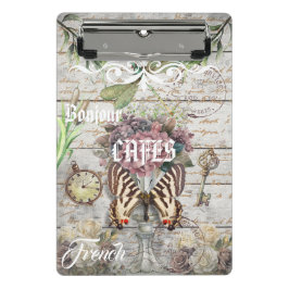 Trendy vintage from France Grunge Cafes Botanical Mini Klemmbrett