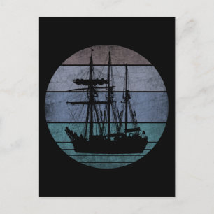 TRENDY VINTAGE SCHIFF FISCHER FISCHERBOOT POSTKARTE
