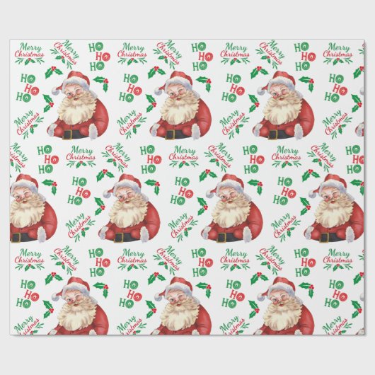 Trendy Vintage Weihnachtskalligrafie Geschenkpapier (Flach)