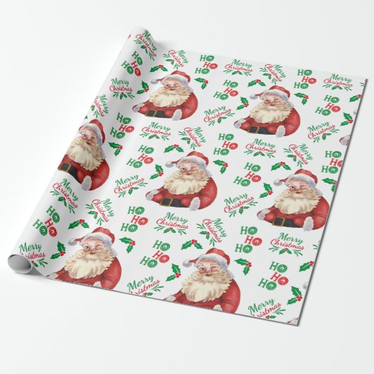 Trendy Vintage Weihnachtskalligrafie Geschenkpapier (Ungerollt)
