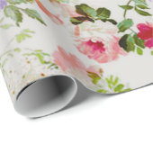 Trendy Vintager roter und rosa Blumendruck Geschenkpapier (Rolleneckpunkt)