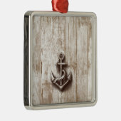 Trendy Vintager rustikaler nautischer Anker Silbernes Ornament (Rechts)