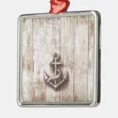 Trendy Vintager rustikaler nautischer Anker Silbernes Ornament (Links)